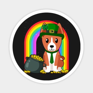 Basenji Rainbow Irish Clover St Patrick Day Dog Gift design Magnet